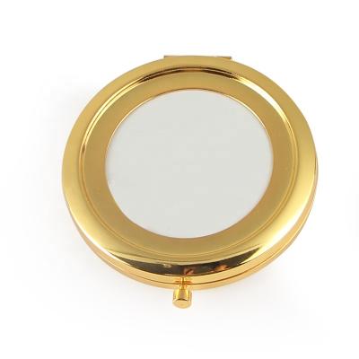 China Gold Small Beauty Magnifying Empty Pocket Private Label Makeup Mirror for sale