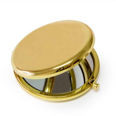 China Custom Personalized Gold Gift Makeup Pocket Magnifying Mirror for sale