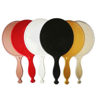 China Vintage Plain Six-color Small Oval Handheld Promotion Mirror Custom Plastic Hand Mirror for sale