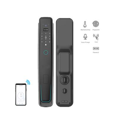 China Newest Model Face Recognition Smart Automatic Wifi Lock Easy Installation Easy Management With Camera Card Key Remote Control Door Lock for sale