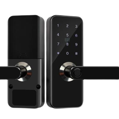 China Tuya WIFI App High Security Fingerprint Door Lock Full Automatic Home Biometric Smart Phone Black Basic Office Apartments Hotel Cloud for sale