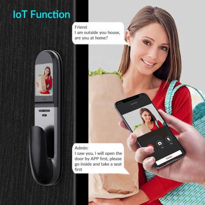 China Apartment WiFi APP Digital Facial Recognition Smart Door Lock/Hotel/School/Office 3D Face Recognition Door Lock With Video Camera for sale