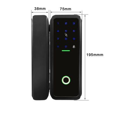 China Easy Biometric Fingerprint BLE TTlock Wifi 12mm Easy Biometric Keyless Glass Door Management Installation Lock Passcode Smart Door Lock for sale