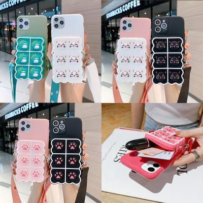 China Cute Animals Wallet Case For Samsung Huawei Xiaomi Nokia Moto LG OPPO VIVO Realme Oneplus LG Cartoon CatPaw Coin Wallet Bags 6 6S 7 8 Plus X XS XR 11 12 pro maximum for sale