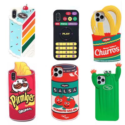 China Cute 3D Cartoon Tomato Case For iPhone 12 Pro 11 Max XR XS 7 8 Plus 12 6 6S Cactus Cell Phone Cover Se Plants 2020 for sale