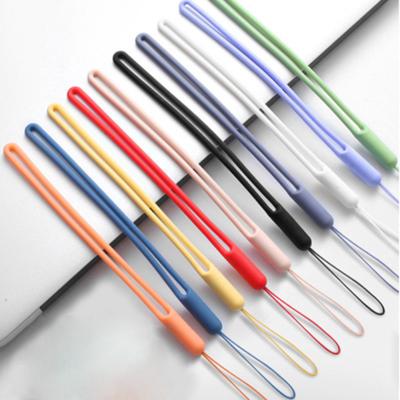 China Professional Factory Wholesale Colorful Silicone Rubber Phone Lanyard For Mobile Phone Key Chain Charm Hang Rope MP5 4 3 U Flash Memory Hard Disk for sale