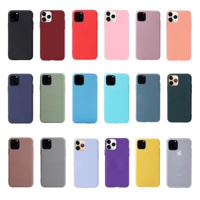 China Soft Candy Silicone TPU Gel Phone Case For iPhone 12 Pro 11 Max XR XS 7 8 Plus 6 SE 6S 5S 5G Matte Cover 2020 12 for sale