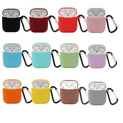 China Wholesale Cheapest Main Hook For Airpod 2 Special Case Solid Color Soft Covers For Apple Airpods 2nd Generation Shell With Hook for sale