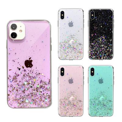 China Glitter Bling Case For iphone 12 XS 11 pro 8 7 6S Plus Star Clear Cover For Samsung Huawei Xiaomi OPPO VIVO Crystal Shell 12 for sale