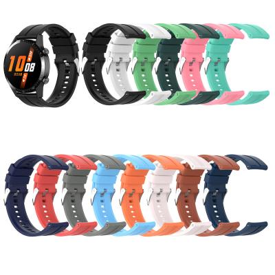 China Universal 20mm Rubber Sport Silicone Watch Strap Smart Watch Bands For Amazfit GTS BIP For Haylou LS02 For Mibro Amazfit Watch Bands for sale