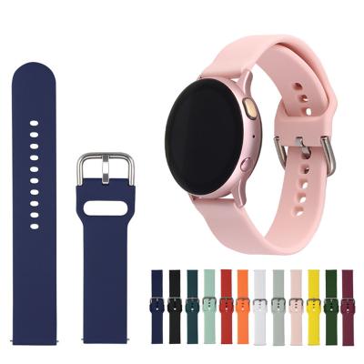 China New Color 22mm 20mm Rubber Band For Samsung Galaxy Watch 42 46mm Galaxy Watch 3 45mm 41mm Silica Gel For Amazfit Bip GTR Active2 Straps for sale