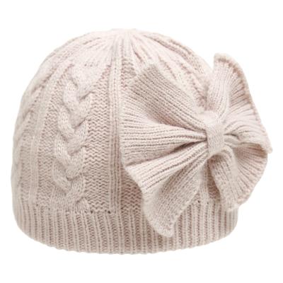 China Casual Knitted Beanie For Kids Warm Soft Winter Covers Toddler Baby Woolen Hats With Bowknot for sale