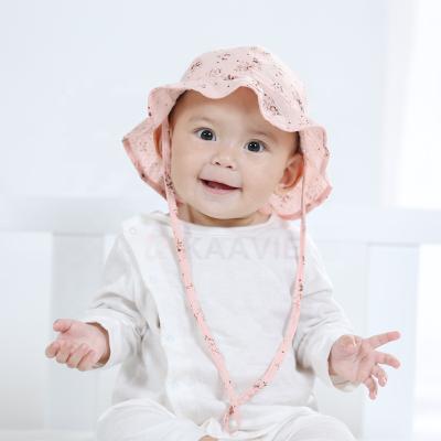 China Wholesale Sun Protection Stock Image Summer Floral Baby Kids Bucket Hats for sale