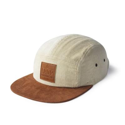 China Kaavie COMMON Custom Guangzhou Bill Corduroy Camper Hats Flat Suede Brim 5 Panel Corduroy Hat for sale