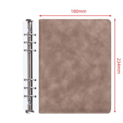 China Custom Personal Spiral Binder Ring Binder With Click Buckle Closure 6 Loose Leaf Planner A5 Logo Pu Leather Binder Notebook for sale