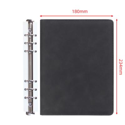 China Spiral Pad-folio Folder Faux Leather Folder 6 Ring Binder Storage Clipboard With Layout To Hold A5 Size Documents for sale