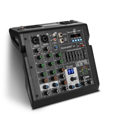 China Professional Portable Effect B4 Mini Mixer 4 Channel Audio DJ Console for sale