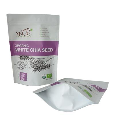 China Custom Recyclable 250g 500g 1kg Chia Seed White Quinoa Packaging Mylar Bag Stand Up Zip Lock Pouch for sale