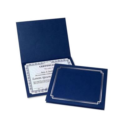 China Recyclable Bespoke Wholesale Premium Paper A4 Certificate Folder , Double Certificate Holders for sale