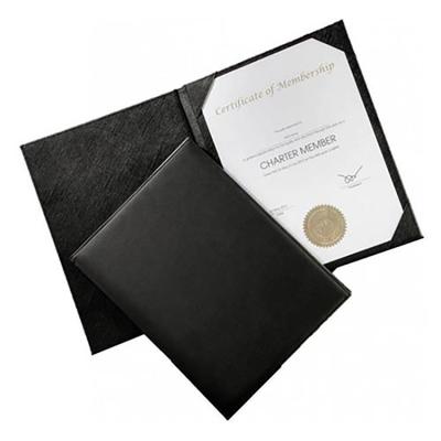 China Recyclable Custom PU Paper Certificate Gift Holders Certificate Folder Business Cover for sale