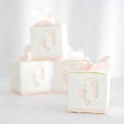 China Recyclable Baby Shower Favors Baby Birthday Party Sweet Box Chocolate Bag Box Baby Candy Boxes for sale