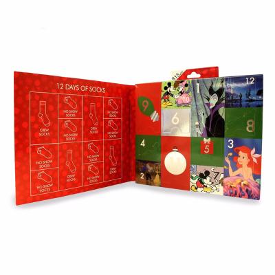 China Recyclable Advent Calendar Christmas Box Christmas Calendar Countdown Empty Custom Sock Box for sale