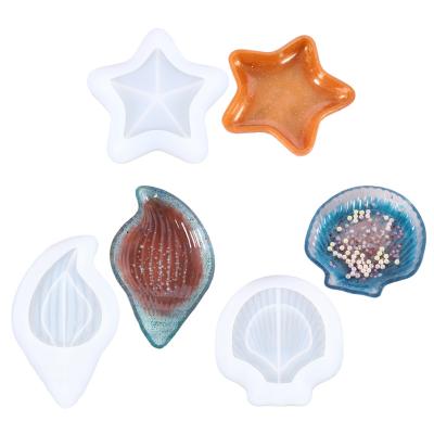 China LOVE'N LV700Y Starfish Shell Conch Tray Dish Viable Crystal Silicone Mold DIY Handmade Resin Mold for sale