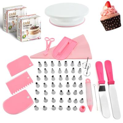 China Viable LOVE'N Cake LV121A Amazon 73 Piece Small Turntable Set Cream Baking Spatula Baking Decorating Tools Wholesale for sale