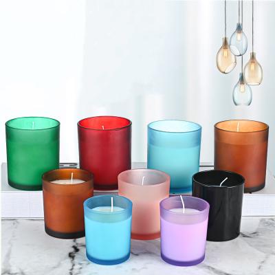 China LOVE'N Stocked LV564A Scented Candle Can Frosted Color Candle Cups Bedroom Candle Holder Decoration for sale