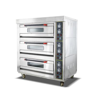 China 3-Deck 6-Tray 	Electric Baking Oven 220V/380v 19.8 kw 180 KG Bread Bakery Machine à venda