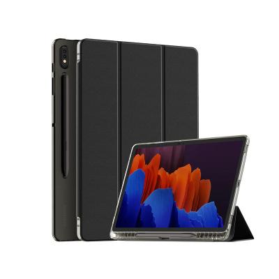 China For Samsung Tab S7 Plus 12.4 Inch Tablet Case Triple TPU Soft Translucent Back Cover With Auto Wake/Sleep For Samsung Tab S7+ 12.4 SM-T970/T975/T976/T978 for sale