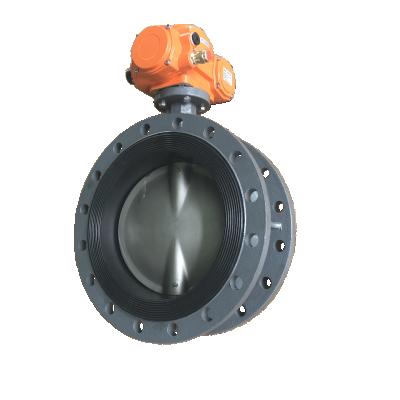 China General YUHONG Electric Actuator DN200 Type PTFE Butterfly Valve 8 Inch Stainless Steel Carbon Steel Fluorine Lined Wafer Price for sale