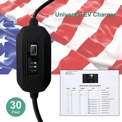 China CHARGER Motor Tech Level 1 EV Charger (110V, 16A, 30FT), EVSE Home Portable Electric Vehicle Charging for sale