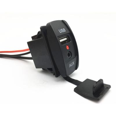 China AUX audio red single charger. 12V 24V Charge 12V 24V Car Marine Boat LED 2.1A USB Car Light for sale