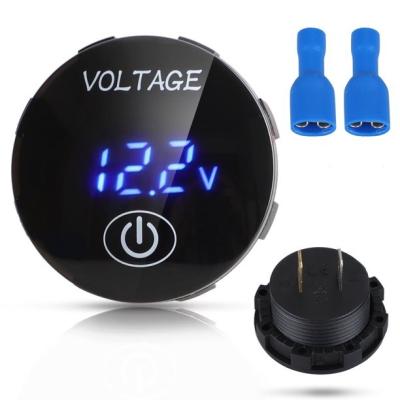 China Upgraded design 12V battery voltage meter with touch switch, suitable for car, boat, lawn mower, truck, ATV, UTV for sale