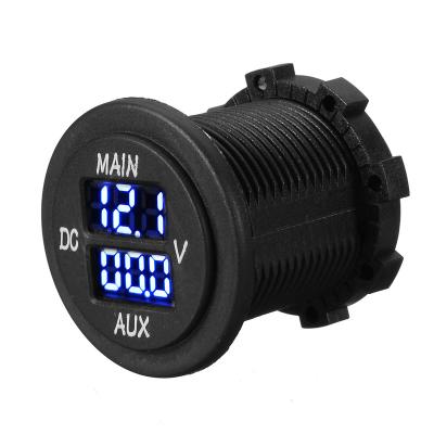 China MAIN DIGITAL PANEL AUX. 12V 24V DUAL LED VOLTMETER VOLTMETER MEASUREMENT BATTERY MONITOR 53x33x24 (mm) for sale