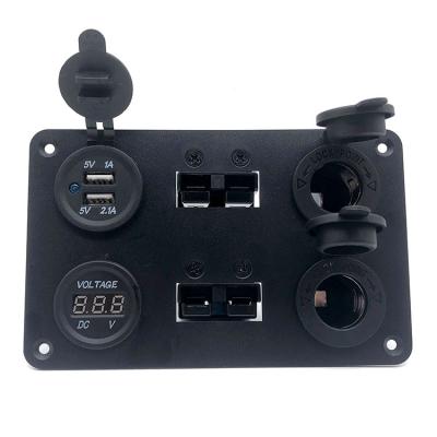 China Charging 12V/24V 3.1A Dual USB Car Charger LED Voltmeter Power Socket Socket 50A Switch Panel for sale