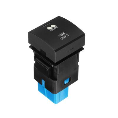 China ABS Square Radium Carving Pattern Car ON-OFF Blue Light Push Button Switch for sale