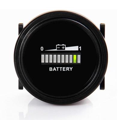 China ABS+Metal Golf Cart Boat Cart Forklift 12V/24V/36V/48V/72V Digital LED Round Battery Meter for sale