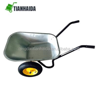 China Heavy Duty Metal Wheel Electric Wheelbarrow Two Wheels Garden Wheelbarrow for sale