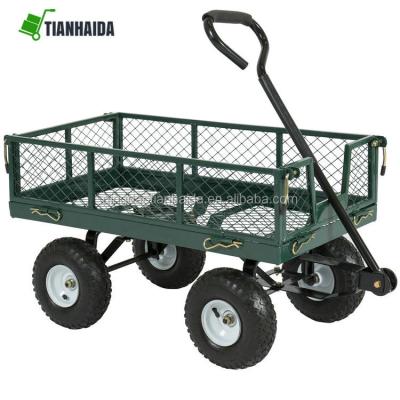 China Durable Heavy Duty Folding Utility Cart 400 Pound Capacity Wire Garden Mesh Cart for sale