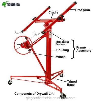 China NEW Hotels Drywall Panel Crane Drywall Jack Rolling Caster Lifter Tool Construction for sale