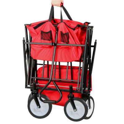 China Morden Folding Awning Trolley Folding Cart Camping Cart Beach Service Cart with Rubber Tire for sale