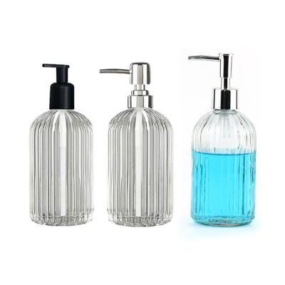 China Wholesale 400ml Empty Lotion Cosmetic Bottles Eco - Friendly Liquid Soap Glass Bottles With Pump for sale