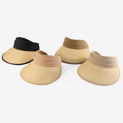 China Sun Protect Dongkuan Fashion Wholesale Straw Sun Visor Cap Sun Hat Summer Outdoor Beach Straw Hat Visor for sale