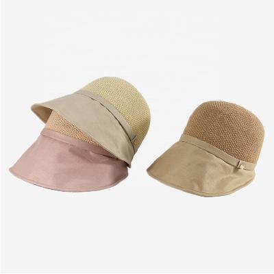 China Japanese Version Dongkuan Straw Bucket Hats Female Korean Character Custom High Grade Bucket Hat Logo for sale