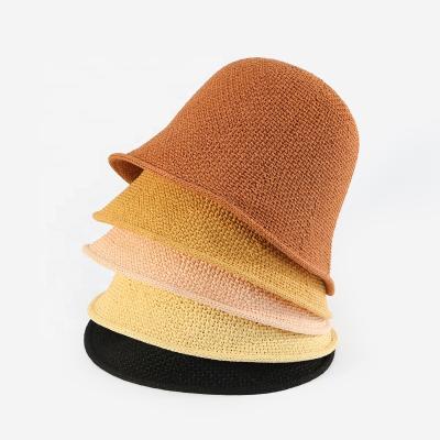 China Wholesale Custom Straw Hat Japanese Style Fashion Wild Colorful Straw Hat Japanese Style Fashion Character Dongkuan Design Leisure Soft Custom Logo Colored Sun Hat for sale