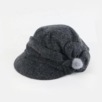 China Wholesale Fashion Embroidery Hats Character Dongkuan Winter Women Wool Thermal Hats for sale