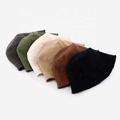 China Character Dongkuan Fashion Pure Female Plain Fisherman Cap Frayed Bucket Hats Wholesale Fisherman Hats Linen Bucket Hats for sale