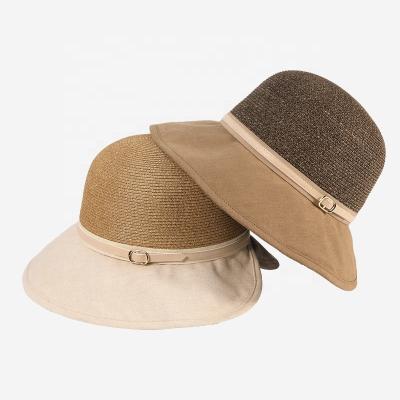 China Wholesale Character Dongkuan Wild Spring Version Vintage Leisure Korean Lady Luxury Straw Hat Sun Block for sale